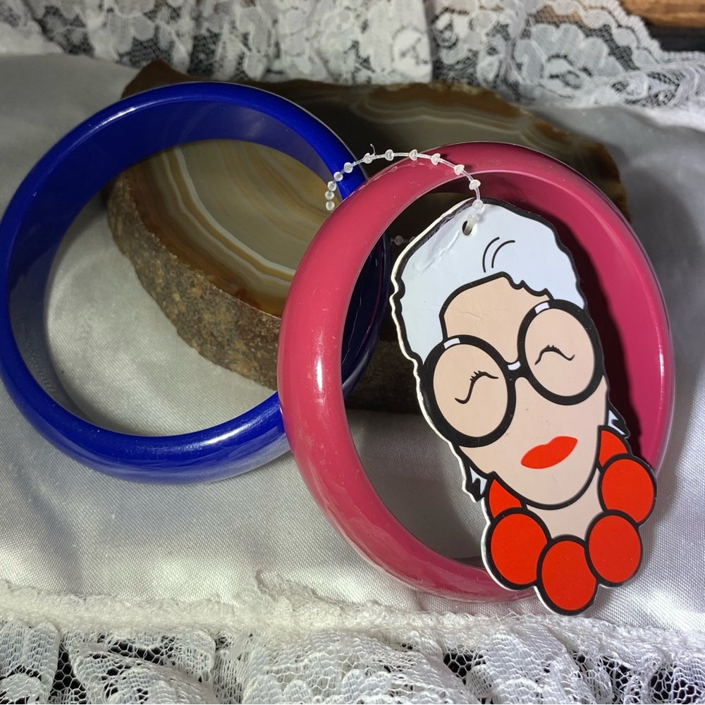 Iris Pink and Blue Bangle Bracelets
